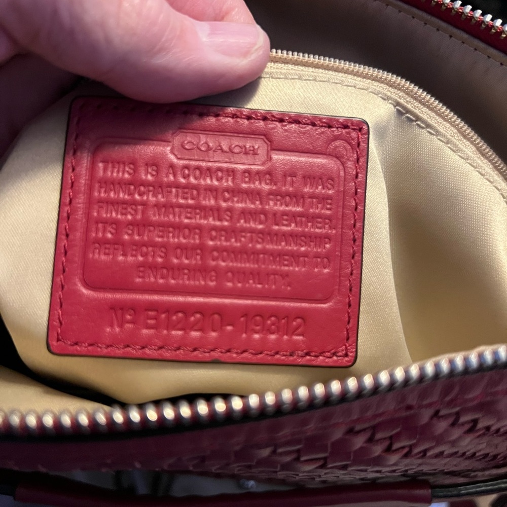 Coach Woven Red Leather Crossbody Bag - Picture 6 of 6